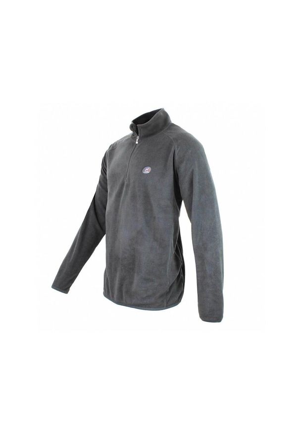 PEAK MOUNTAIN - Polar z kapturem zapinany na zamek 1/2 Peak Mountain. Typ kołnierza: kaptur. Kolor: szary. Materiał: polar. Sezon: zima. Sport: turystyka piesza