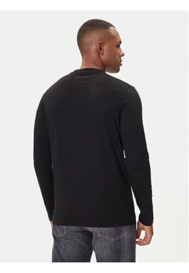 Karl Lagerfeld - KARL LAGERFELD Longsleeve 755055 554225 Czarny Regular Fit. Typ kołnierza: dekolt w karo. Kolor: czarny. Materiał: bawełna. Długość rękawa: długi rękaw