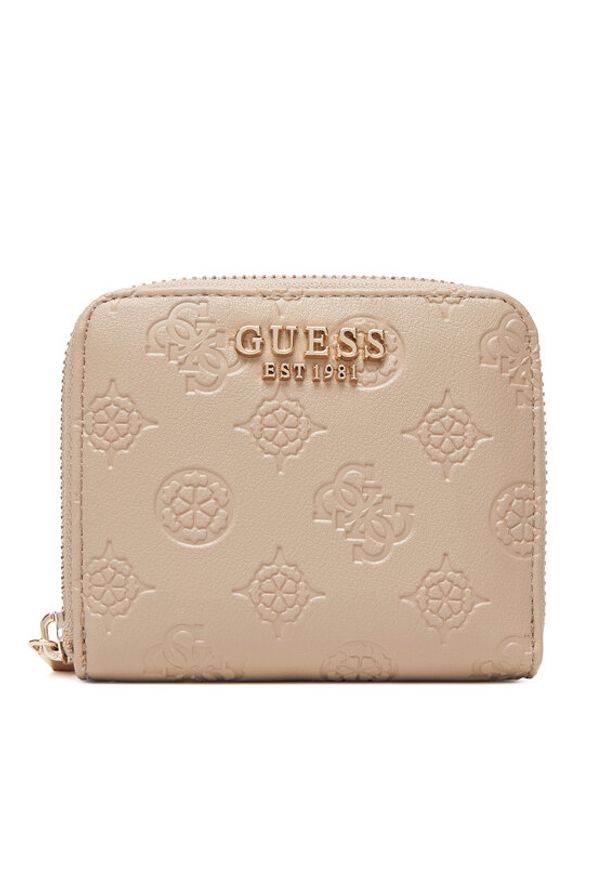 Guess Mały Portfel Damski Phoebe Slg SWPD96 65137 Beżowy. Kolor: beżowy. Materiał: skóra