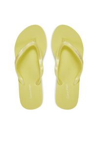 Calvin Klein Japonki Flip Flop Deboss Logo Met HW0HW02043 Żółty. Kolor: żółty