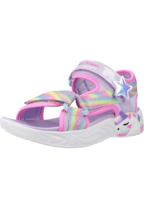 skechers - Sandały SKECHERS DREAMY UNICORNS Niebieski. Kolor: niebieski. Materiał: syntetyk, materiał. Styl: sportowy