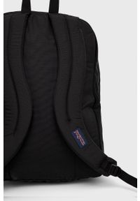 JanSport - Jansport plecak kolor czarny duży z aplikacją. Kolor: czarny. Wzór: aplikacja #2