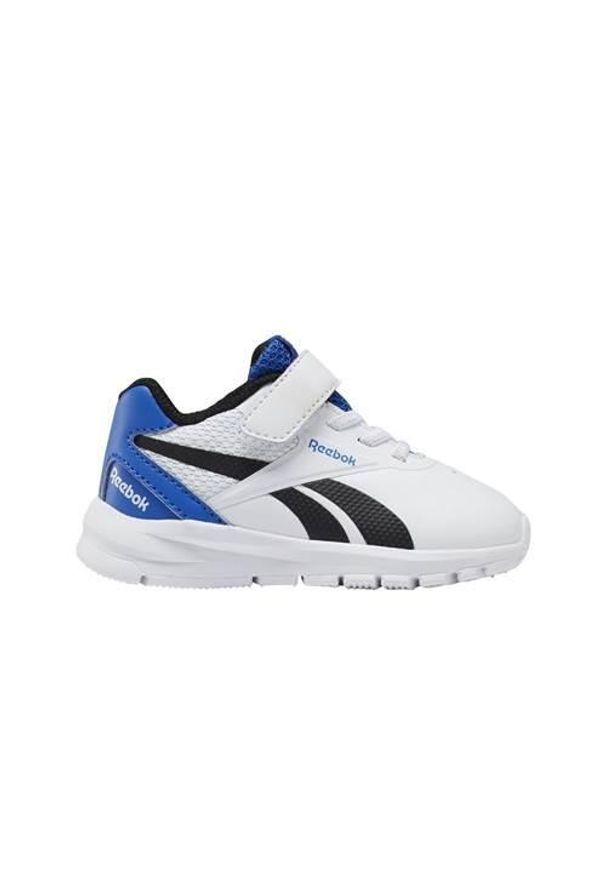 Buty do chodzenia niemowlęce Reebok Rush Runner. Zapięcie: rzepy. Kolor: biały. Materiał: guma, syntetyk, materiał. Szerokość cholewki: normalna. Sport: turystyka piesza