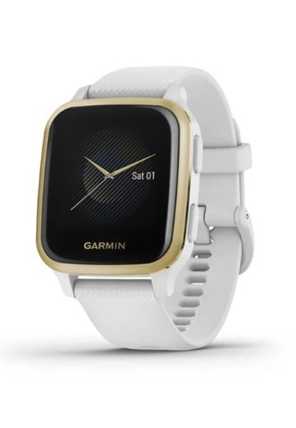 GARMIN - Zegarek sportowy Garmin Venu Sq złoto-biały. Rodzaj zegarka: smartwatch. Kolor: złoty, biały, wielokolorowy. Styl: sportowy