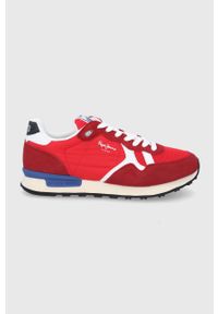 Pepe Jeans buty britt man studio kolor czerwony. Nosek buta: okrągły. Zapięcie: sznurówki. Kolor: czerwony. Materiał: guma