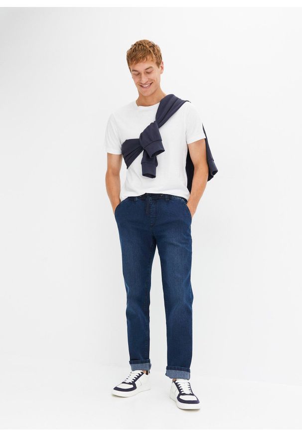 bonprix - Bluza. Kolor: niebieski. Materiał: dresówka, dzianina. Styl: sportowy