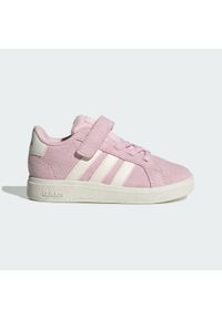 Adidas - Buty Grand Court 2.0 Kids. Kolor: różowy, biały, wielokolorowy, żółty. Sport: turystyka piesza