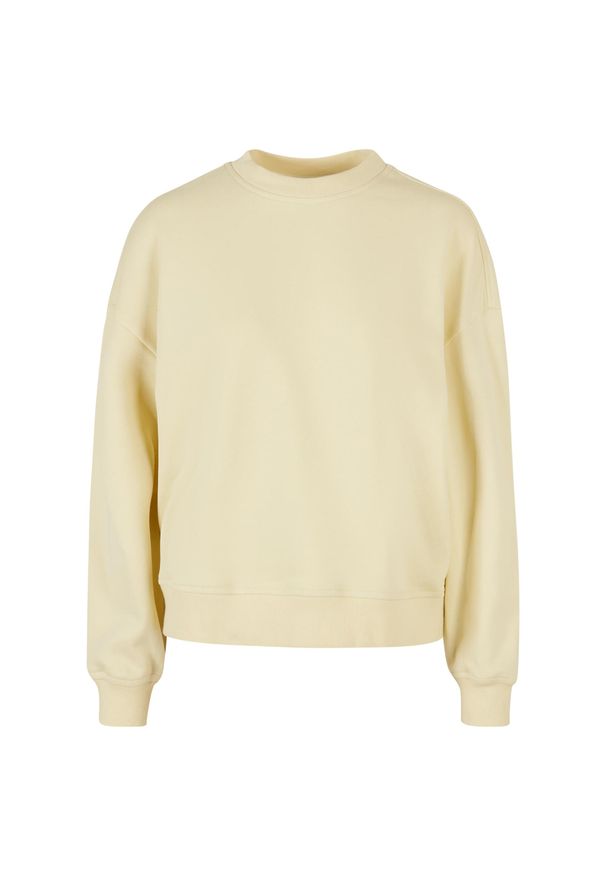 BUILD YOUR BRAND - Bluza Damska Dekolt W Szpic Oversized. Kolor: żółty