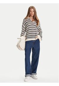 TOMMY HILFIGER - Tommy Hilfiger Sweter WW0WW46524 Beżowy Relaxed Fit. Kolor: beżowy. Materiał: bawełna #4