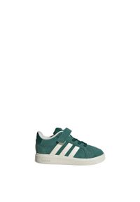 Adidas - Buty Grand Court 2.0 Kids. Kolor: czarny, zielony, biały, wielokolorowy. Sport: turystyka piesza
