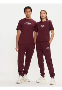 Fila Spodnie dresowe Unisex Bovrup FAU0146 Bordowy Regular Fit. Kolor: czerwony. Materiał: bawełna #3