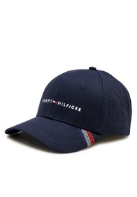 TOMMY HILFIGER - Tommy Hilfiger Czapka z daszkiem Foundation Cotton 6 Panel Cap AM0AM12532 Granatowy. Kolor: niebieski. Materiał: materiał