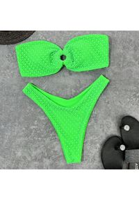 Intica - Strój kąpielowy bez ramiączek z dopasowanymi majtkami Khalani. Kolor: zielony. Materiał: materiał. Długość: długie