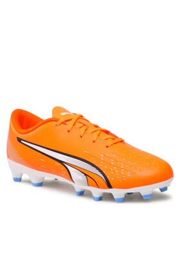 Puma Buty do piłki nożnej Ultra Play Fg/Ag Jr 107233 01 Koralowy. Kolor: pomarańczowy. Materiał: skóra