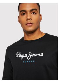 Pepe Jeans Longsleeve Eggo PM508209 Czarny Regular Fit. Kolor: czarny. Materiał: bawełna. Długość rękawa: długi rękaw