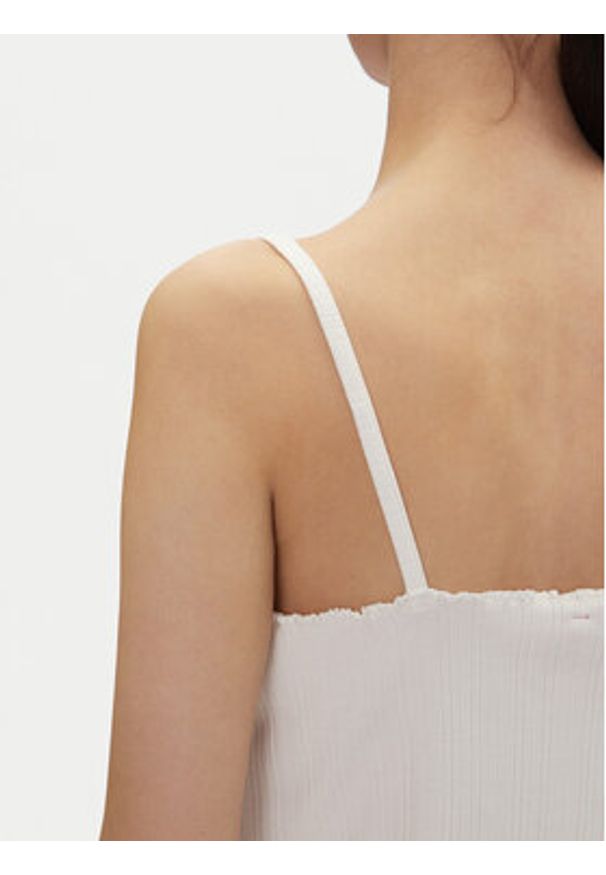 Hugo - HUGO Top Rib_Vest 50540056 Écru Regular Fit. Materiał: bawełna