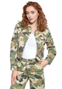 Lee - DAMSKA KURTKA JEANSOWA LEE CROPPED RIDER JACKET CAMOUFLAGE L54CCW03 112112756. Materiał: jeans. Wzór: moro #1