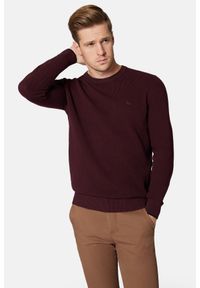 Lancerto - Sweter Bordowy z Bawełną Clive. Kolor: czerwony. Materiał: bawełna, elastan #1