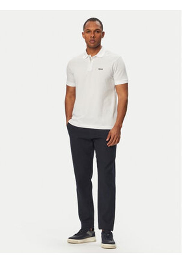 BOSS Polo Birdie 3 50559355 Biały Regular Fit. Typ kołnierza: polo. Kolor: biały. Materiał: bawełna