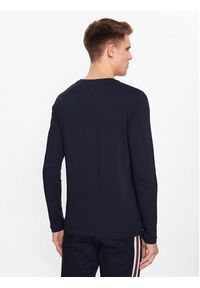 TOMMY HILFIGER - Tommy Hilfiger Longsleeve Monotype Chest Stripe MW0MW32366 Granatowy Slim Fit. Kolor: niebieski. Materiał: bawełna. Długość rękawa: długi rękaw