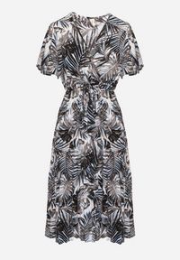 Born2be - Czarna Kopertowa Sukienka z Bawełną o Rozkloszowanym Kroju z Paskiem Aulinea. Okazja: na co dzień, na spacer. Typ kołnierza: dekolt kopertowy, dekolt w kształcie V. Kolor: czarny. Materiał: bawełna. Typ sukienki: kopertowe. Styl: casual, elegancki #6