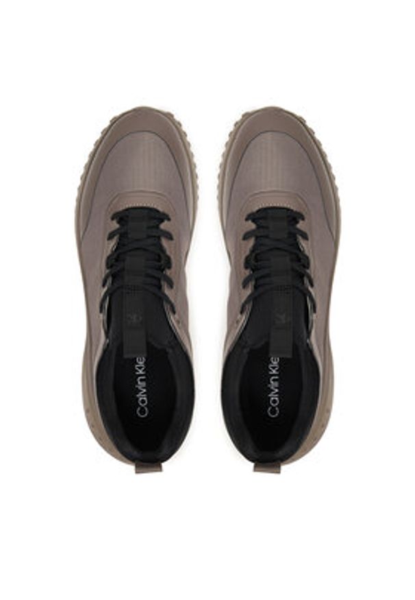 Calvin Klein Sneakersy Eva Runner Laceup Sock Mat Mix YM0YM01443 Brązowy. Kolor: brązowy. Materiał: materiał