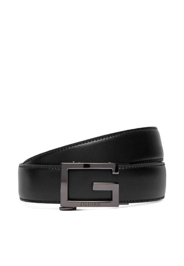 Guess Pasek Męski BM7853 P5435 Czarny. Kolor: czarny. Materiał: skóra