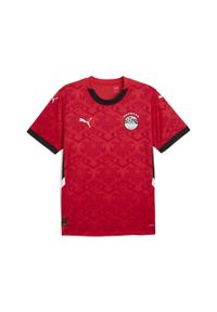 Puma - Męska koszulka domowa Egipt 2025 PUMA Red Black. Kolor: czerwony, czarny, wielokolorowy. Wzór: aplikacja #1