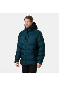 Kurtka z kapturem Helly Hansen Park. Typ kołnierza: kaptur. Kolor: niebieski. Materiał: puch