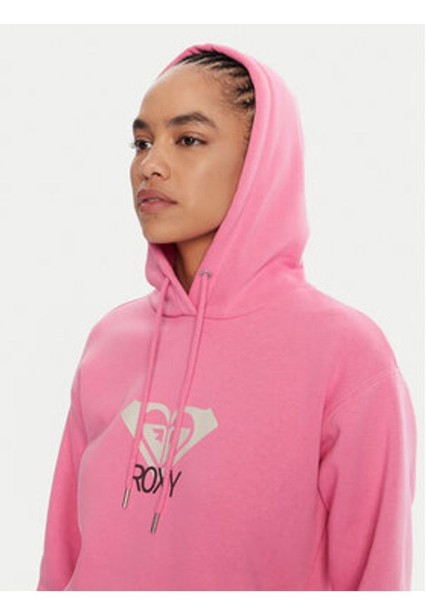 Roxy Bluza ERJFT05020 Różowy Regular Fit. Kolor: różowy. Materiał: syntetyk