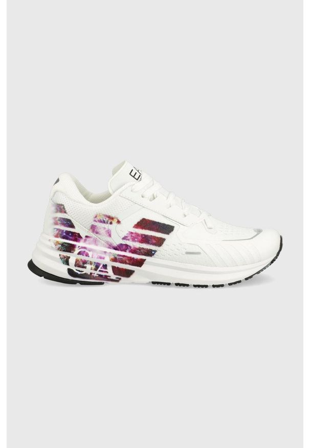 EA7 Emporio Armani sneakersy kolor biały. Nosek buta: okrągły. Zapięcie: sznurówki. Kolor: biały
