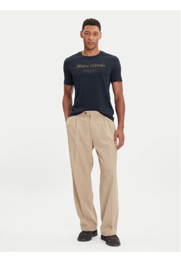Marc O'Polo T-Shirt 528 2305 51196 Granatowy Regular Fit. Typ kołnierza: polo. Kolor: niebieski. Materiał: bawełna