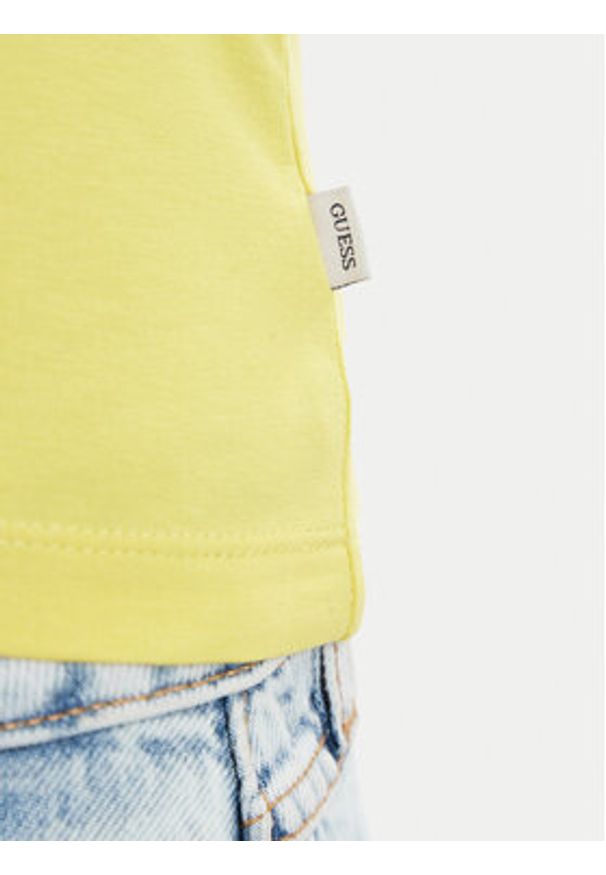 Guess Jeans - Guess T-Shirt 183097 Czerwony Classic Fit. Kolor: żółty. Materiał: bawełna