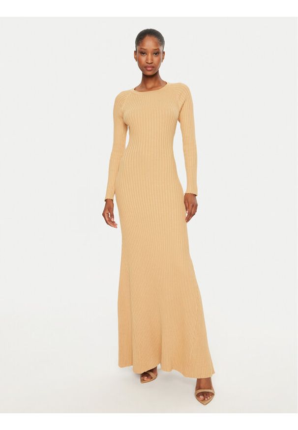 BARDOT - Bardot Sukienka dzianinowa 59510DB Żółty Slim Fit. Kolor: żółty. Materiał: syntetyk