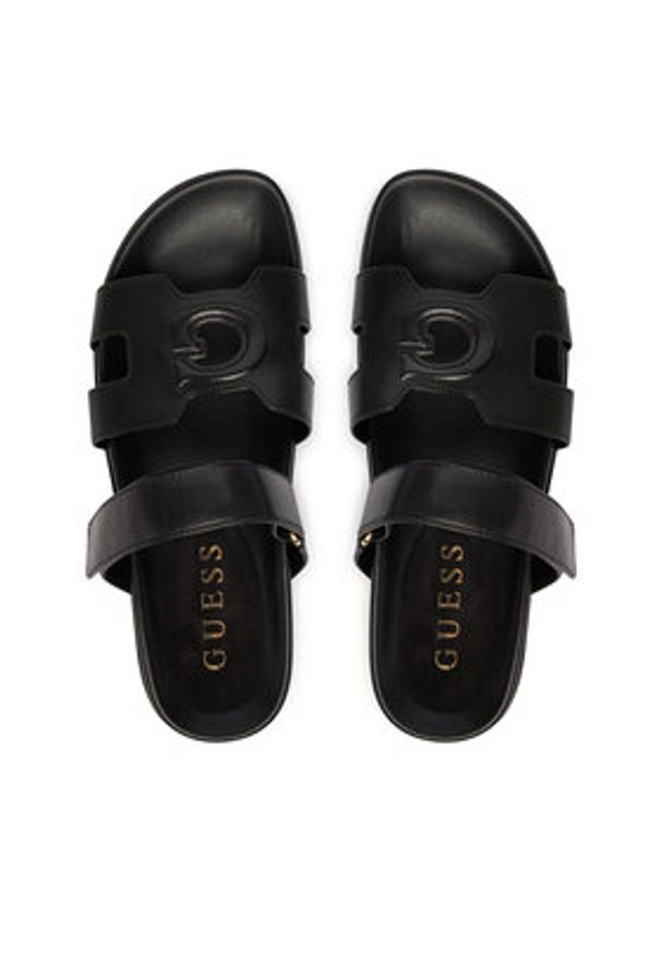 Guess Klapki FLJFAS ELE03 Czarny. Kolor: czarny. Materiał: skóra