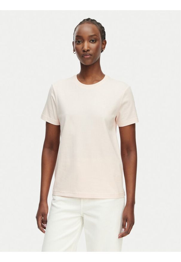 Calvin Klein Jeans T-Shirt Monogram LV047B224G Różowy jasny Regular Fit. Kolor: różowy. Materiał: bawełna