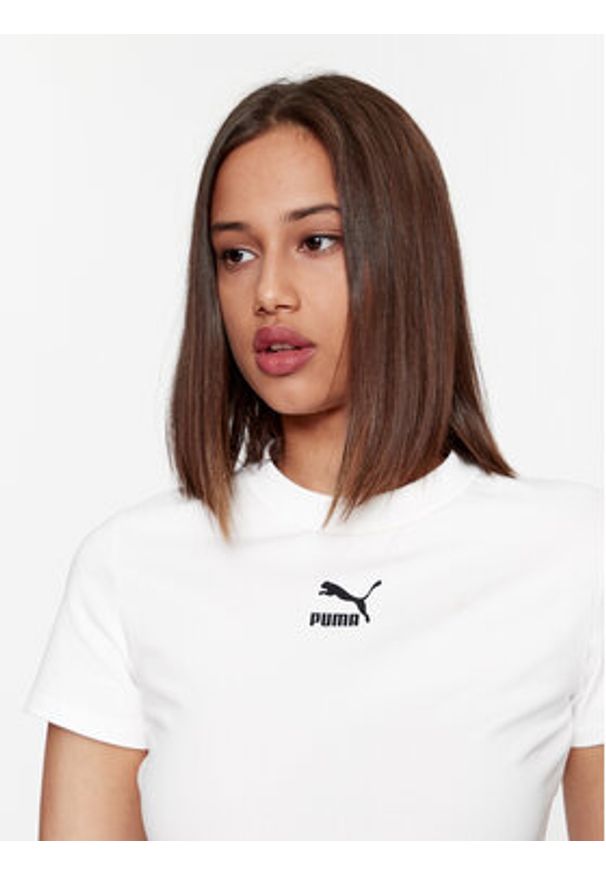 Puma T-Shirt Dare To 621435 Biały Slim Fit. Kolor: biały. Materiał: bawełna