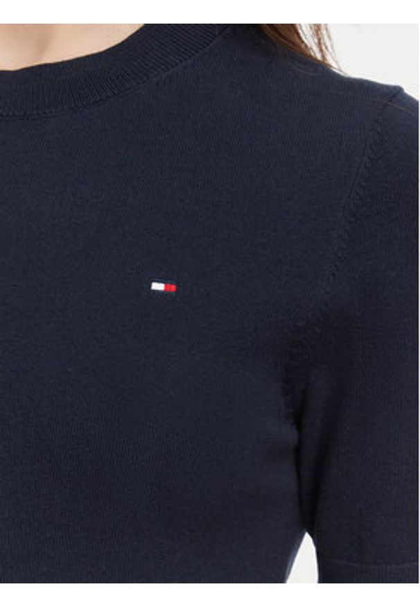 TOMMY HILFIGER - Tommy Hilfiger Sweter WW0WW49705 Granatowy Slim Fit. Kolor: niebieski. Materiał: syntetyk, bawełna