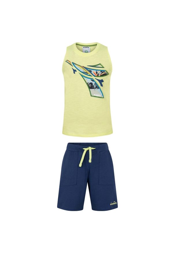 Diadora - Zestaw dziecięcy DIADORA JB. SET SL LOGO ELEMENTS. Okazja: na uczelnię. Kolor: żółty. Materiał: dresówka