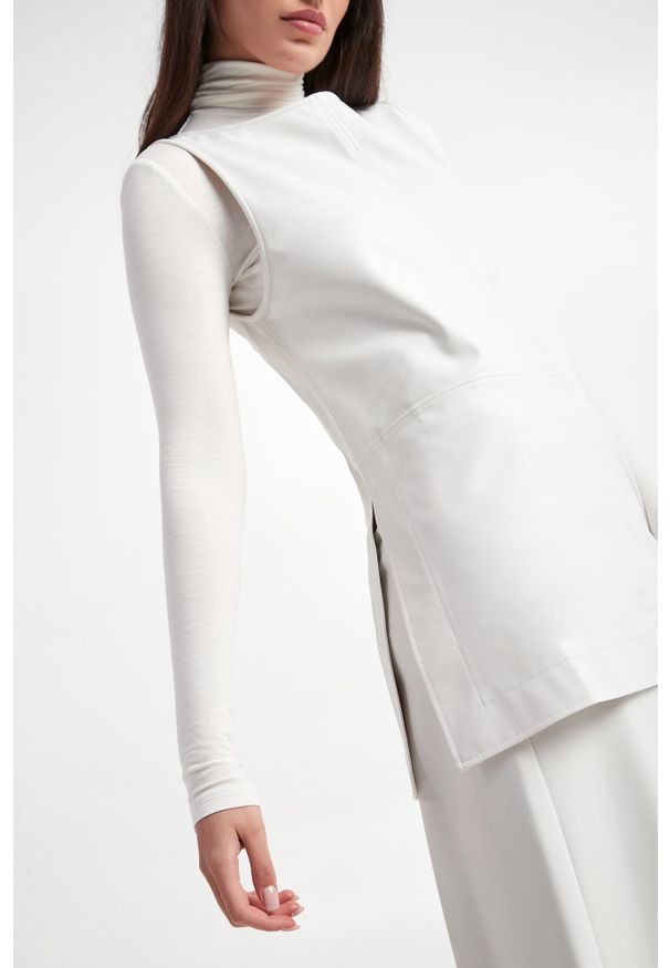 Max Mara Leisure - Top damski z ekoskóry Sagoma MAX MARA LEISURE