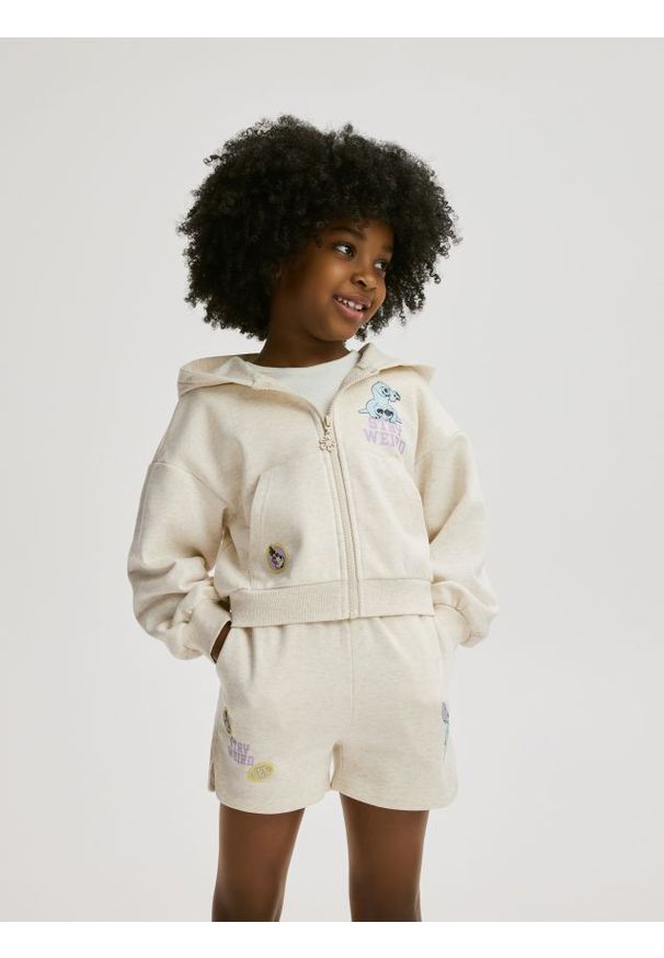 Reserved - Szorty Lilo i Stitch - beżowy. Kolor: beżowy. Materiał: bawełna