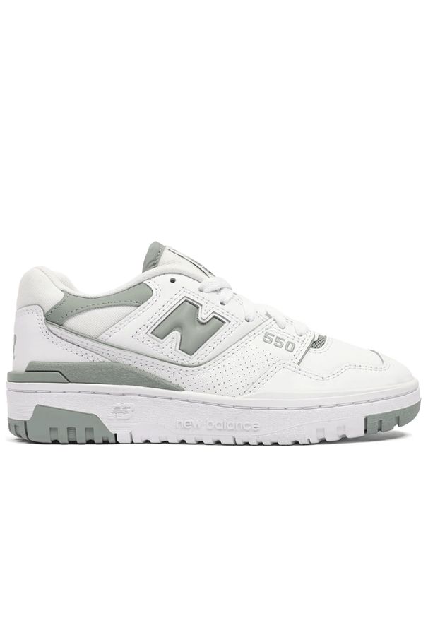 Buty New Balance BBW550BG - białe. Okazja: na co dzień. Kolor: biały. Materiał: skóra, syntetyk, materiał, guma. Szerokość cholewki: normalna. Sport: koszykówka