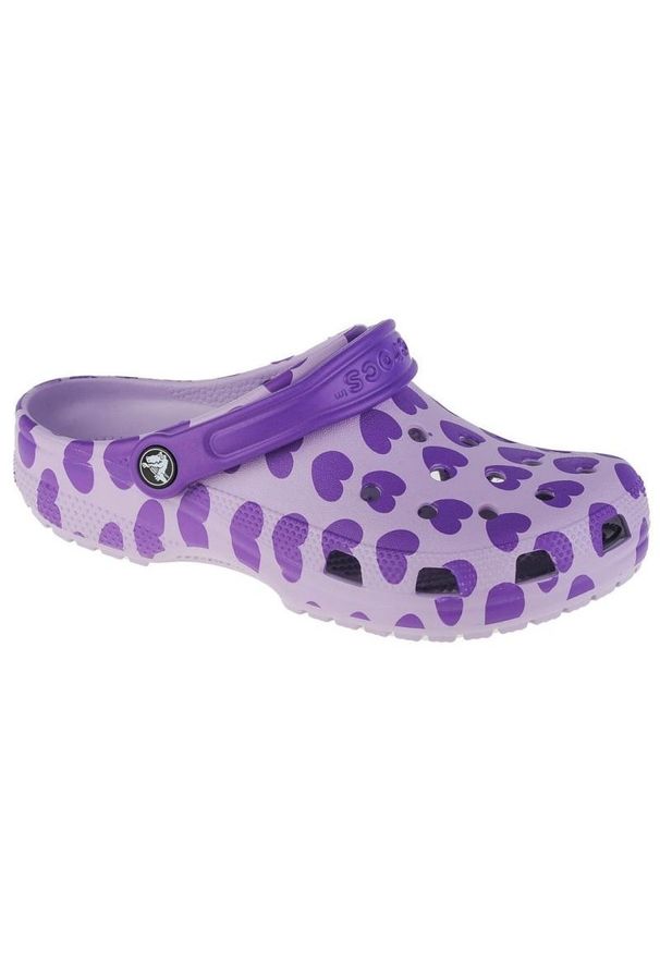 Klapki Crocs Classic Easy Icon Clog K Jr 207599-530 fioletowe. Okazja: na co dzień. Kolor: fioletowy. Materiał: guma, materiał. Styl: casual