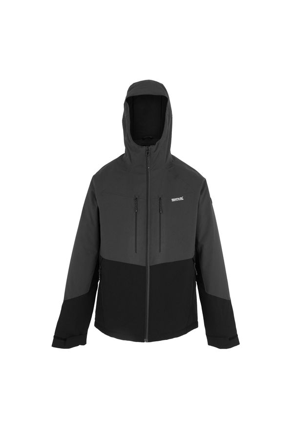 Regatta - Męska Kurtka Ocieplana Highton Stretch Padded Jacket. Kolor: szary, fioletowy, wielokolorowy, czarny. Materiał: puch. Sport: turystyka piesza