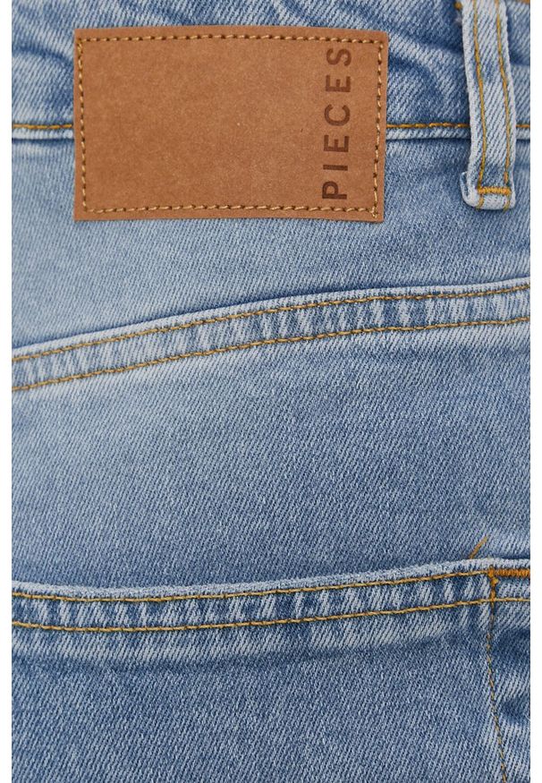 Pieces Jeansy damskie high waist. Stan: podwyższony. Kolor: niebieski