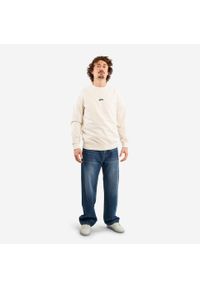 Decathlon - Bluza skaterska z kolekcji Roos Zwetsloot, beżowa, niebarwiona. Kolor: biały. Materiał: bawełna, poliester, elastan, materiał. Wzór: ze splotem. Sport: skateboard