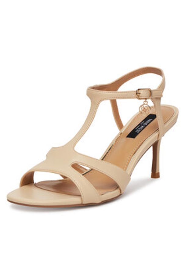 Nine West Sandały 22154A Beżowy. Kolor: beżowy. Materiał: materiał, syntetyk