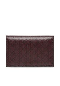 Calvin Klein Mały Portfel Damski Emblem Aop Accordion Cardcase LV04F1083G Bordowy. Kolor: czerwony. Materiał: skóra