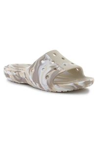 Klapki unisex Crocs Classic Marbled Slide. Zapięcie: bez zapięcia. Kolor: beżowy. Materiał: syntetyk, materiał. Sport: turystyka piesza