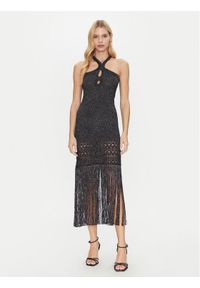 SIMONA CORSELLINI - Simona Corsellini Sukienka dzianinowa P25CPABO0401 Czarny Slim Fit. Kolor: czarny. Materiał: wiskoza #1